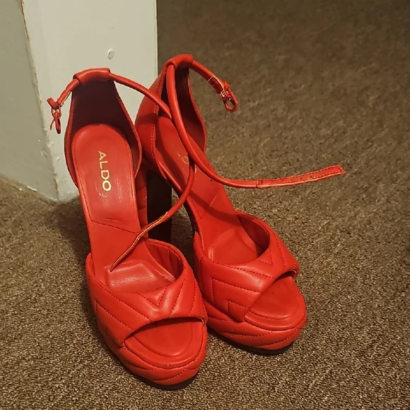 ALDO Women's Red High Heel Sandals - Picture 1 of 3